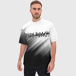 Футболка оверсайз мужская Papa roach Streak logo, цвет: 3D-принт — фото 2