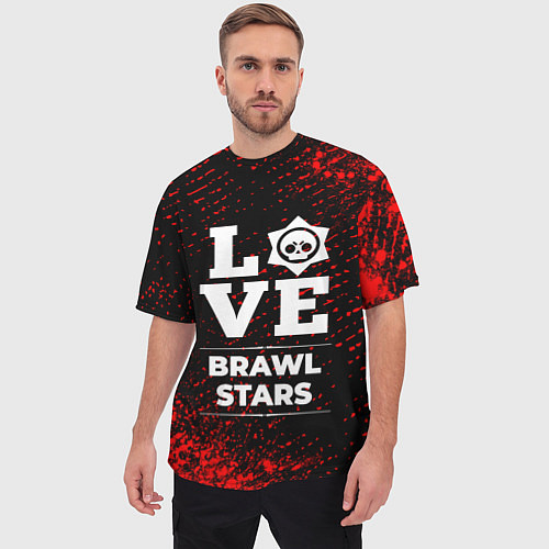 Мужская футболка оверсайз Brawl Stars Love Классика / 3D-принт – фото 3