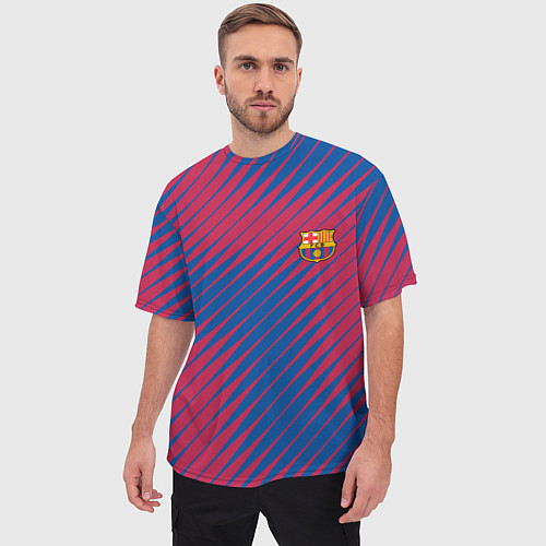 Мужская футболка оверсайз Fc barcelona барселона fc абстракция / 3D-принт – фото 3