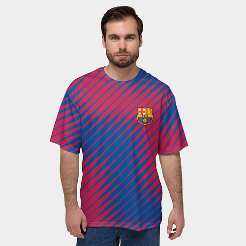 Мужская футболка оверсайз Fc barcelona барселона fc абстракция / 3D-принт – фото 3