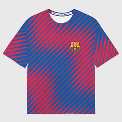 Футболка оверсайз мужская Fc barcelona барселона fc абстракция, цвет: 3D-принт