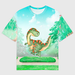 Футболка оверсайз мужская Маленький Динозаврик, цвет: 3D-принт
