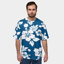 Футболка оверсайз мужская Цветочный паттерн Минимализм, цвет: 3D-принт — фото 2