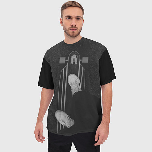 Мужская футболка оверсайз Skateboard Black / 3D-принт – фото 3