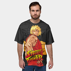 Футболка оверсайз мужская Кен Мастерс - Street Fighter, цвет: 3D-принт — фото 2