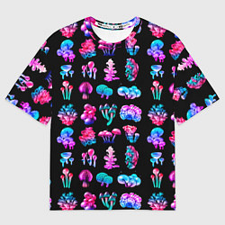 Футболка оверсайз мужская NEON MUSHROOMS, цвет: 3D-принт