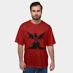 Футболка оверсайз мужская Трон с крыльями, цвет: 3D-принт — фото 2
