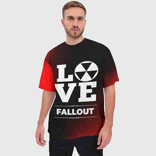 Мужская футболка оверсайз Fallout Love Классика / 3D-принт – фото 3