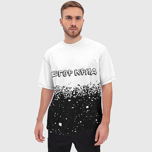 Мужская футболка оверсайз Рэпер Егор Крид в стиле граффити / 3D-принт – фото 3
