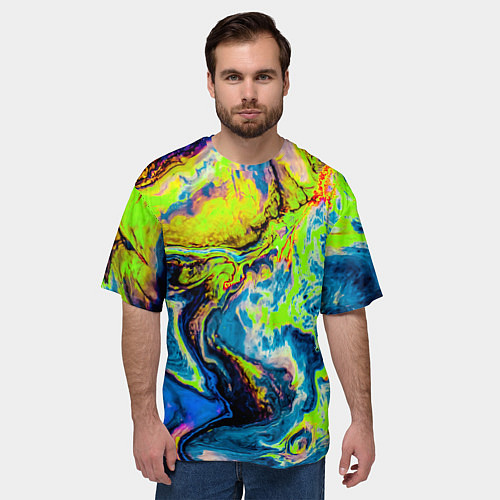 Мужская футболка оверсайз The Poisonous Palette / 3D-принт – фото 3