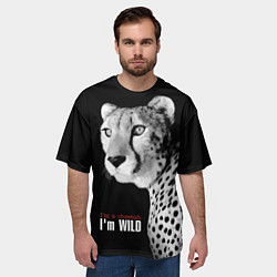 Футболка оверсайз мужская Im a cheetah Im WILD, цвет: 3D-принт — фото 2