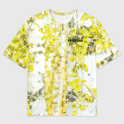 Футболка оверсайз мужская DIGITAL ART РОССИЯ ДЕВУШКА БЕРЕЗА ПРЯМОУГОЛЬНИКИ, цвет: 3D-принт