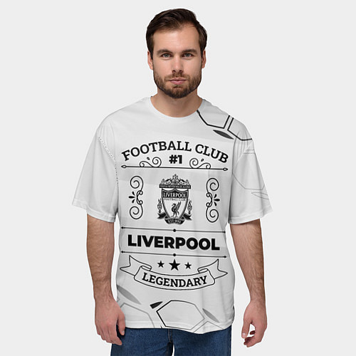 Мужская футболка оверсайз Liverpool Football Club Number 1 Legendary / 3D-принт – фото 3