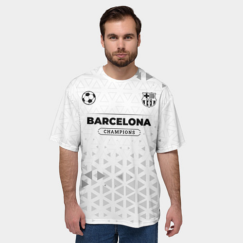 Мужская футболка оверсайз Barcelona Champions Униформа / 3D-принт – фото 3