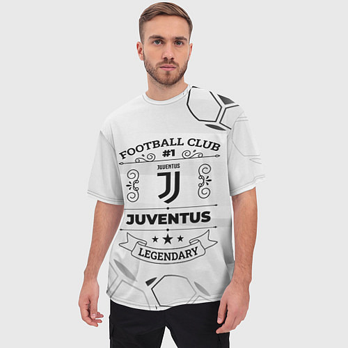 Мужская футболка оверсайз Juventus Football Club Number 1 Legendary / 3D-принт – фото 3