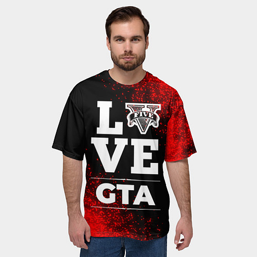 Мужская футболка оверсайз GTA Love Классика / 3D-принт – фото 3