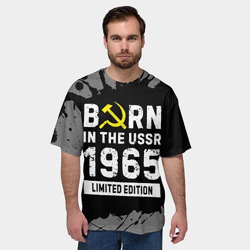 Мужская футболка оверсайз Born In The USSR 1965 year Limited Edition / 3D-принт – фото 3
