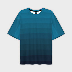 Футболка оверсайз мужская Blue stripes gradient, цвет: 3D-принт