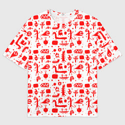 Футболка оверсайз мужская RED MONSTERS, цвет: 3D-принт