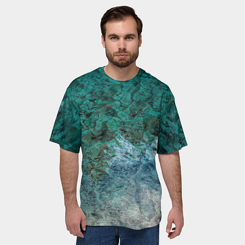 Мужская футболка оверсайз Морской берег / 3D-принт – фото 3