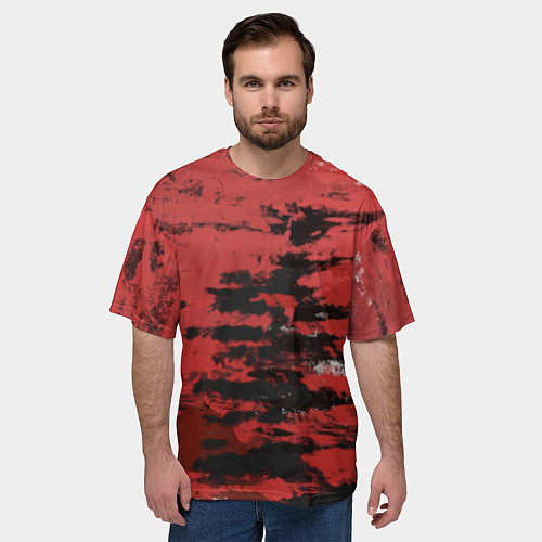 Мужская футболка оверсайз Взгляд во тьму / 3D-принт – фото 3