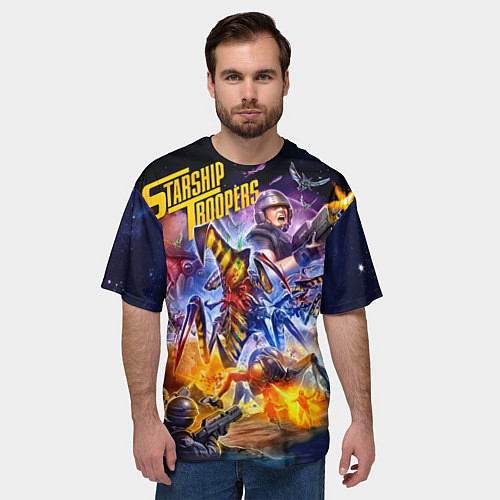 Мужская футболка оверсайз Звездный десант / 3D-принт – фото 3