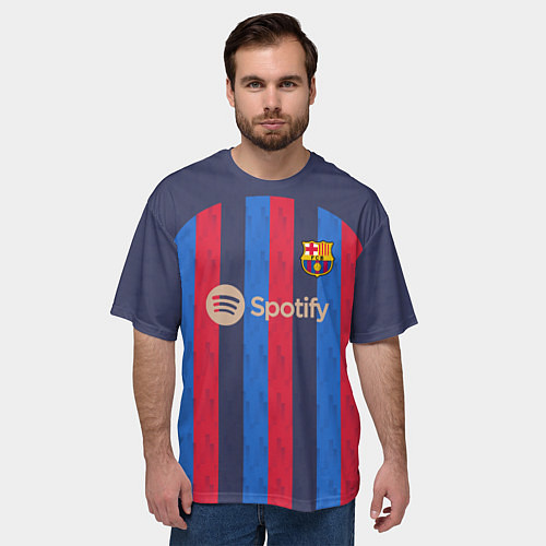 Мужская футболка оверсайз Барселона 22-23 / 3D-принт – фото 3