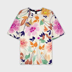 Футболка оверсайз мужская Summer floral pattern, цвет: 3D-принт