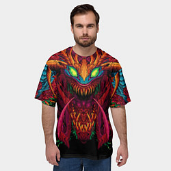 Футболка оверсайз мужская ХАЙПЕР БИСТ ДРАКОН КС ГО CS GO, цвет: 3D-принт — фото 2