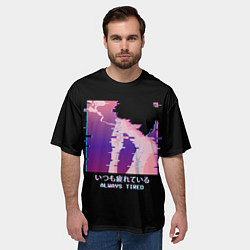 Футболка оверсайз мужская Sad neon boy, цвет: 3D-принт — фото 2