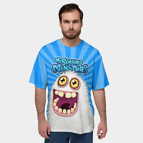 Мужская футболка оверсайз My singing monsters Мамунт / 3D-принт – фото 3