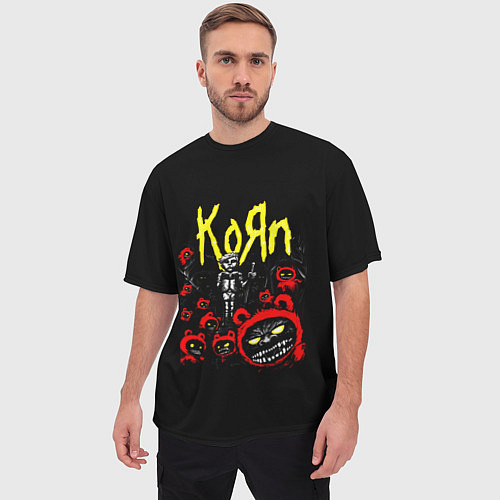 Мужская футболка оверсайз KoЯn - Korn / 3D-принт – фото 3
