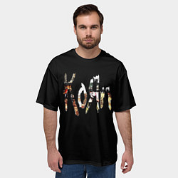 Футболка оверсайз мужская KoЯn Korn лого, цвет: 3D-принт — фото 2