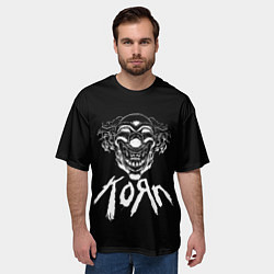 Футболка оверсайз мужская KoЯn Korn клоун, цвет: 3D-принт — фото 2