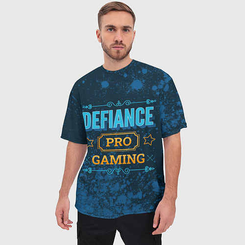 Мужская футболка оверсайз Игра Defiance: PRO Gaming / 3D-принт – фото 3