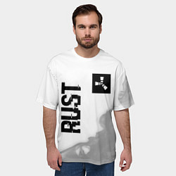 Футболка оверсайз мужская Rust Glitch на светлом фоне, цвет: 3D-принт — фото 2