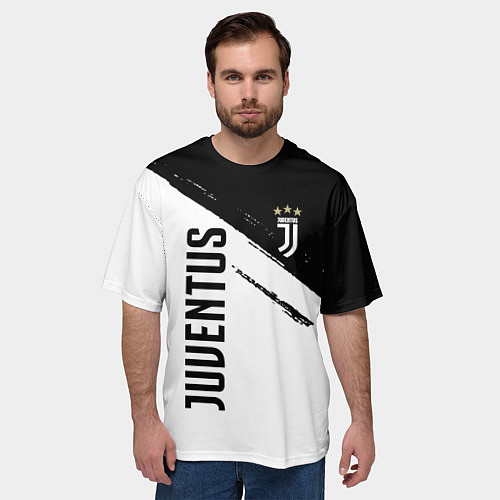 Мужская футболка оверсайз Ювентус фс / 3D-принт – фото 3