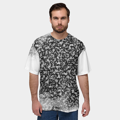 Мужская футболка оверсайз Квадратных хаос / 3D-принт – фото 3