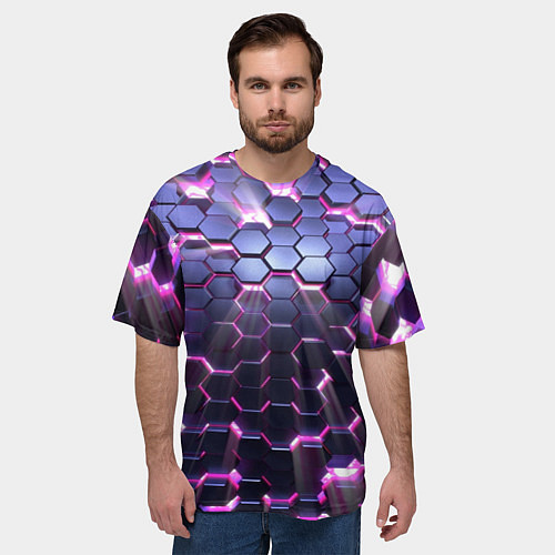 Мужская футболка оверсайз Сквозь плиты / 3D-принт – фото 3