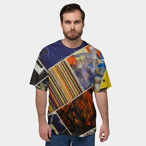 Мужская футболка оверсайз Нарезка Из Постеров / 3D-принт – фото 3