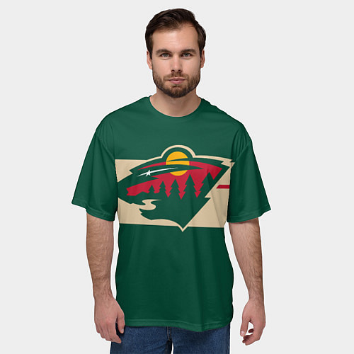 Мужская футболка оверсайз Миннесота Уайлд Форма / 3D-принт – фото 3