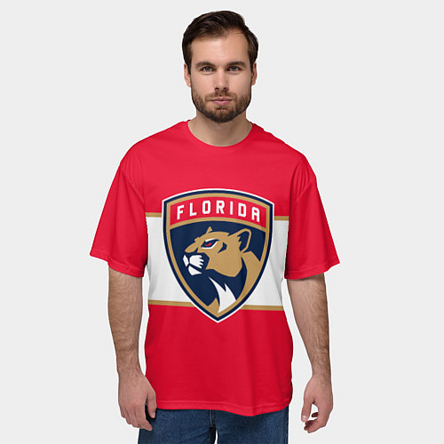 Мужская футболка оверсайз Флорида Пантерз Форма / 3D-принт – фото 3