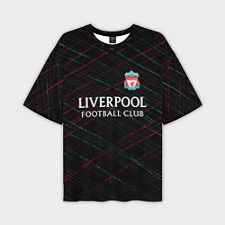 Футболка оверсайз мужская Liverpool ливерпуль чёрточки, цвет: 3D-принт