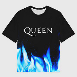 Футболка оверсайз мужская Queen Blue Fire, цвет: 3D-принт