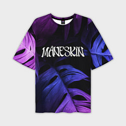 Футболка оверсайз мужская Maneskin Neon Monstera, цвет: 3D-принт