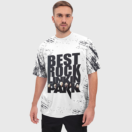 Мужская футболка оверсайз Linkin Park BEST ROCK / 3D-принт – фото 3