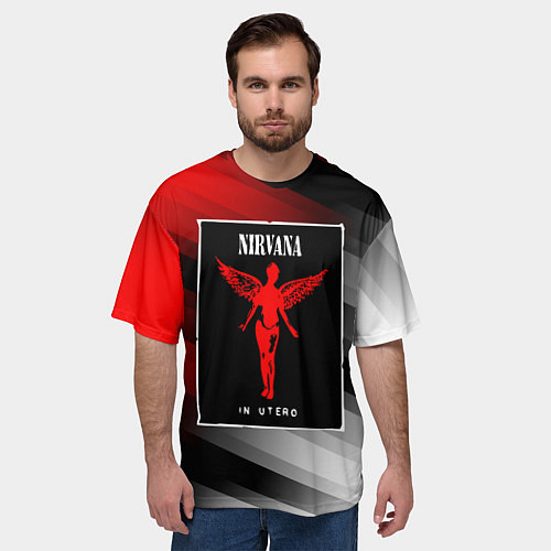 Мужская футболка оверсайз NIRVANA in utero - НИРВАНА / 3D-принт – фото 3