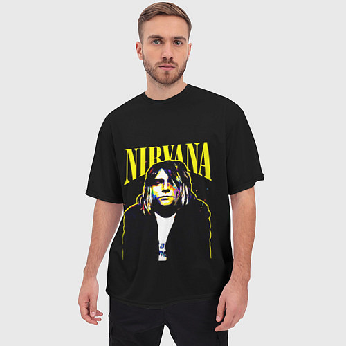 Мужская футболка оверсайз Рок - группа Nirvana / 3D-принт – фото 3