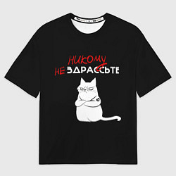 Футболка оверсайз мужская Неприветливый кот, цвет: 3D-принт