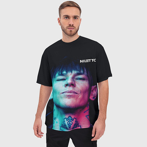 Мужская футболка оверсайз Нилетто - модная музыка / 3D-принт – фото 3